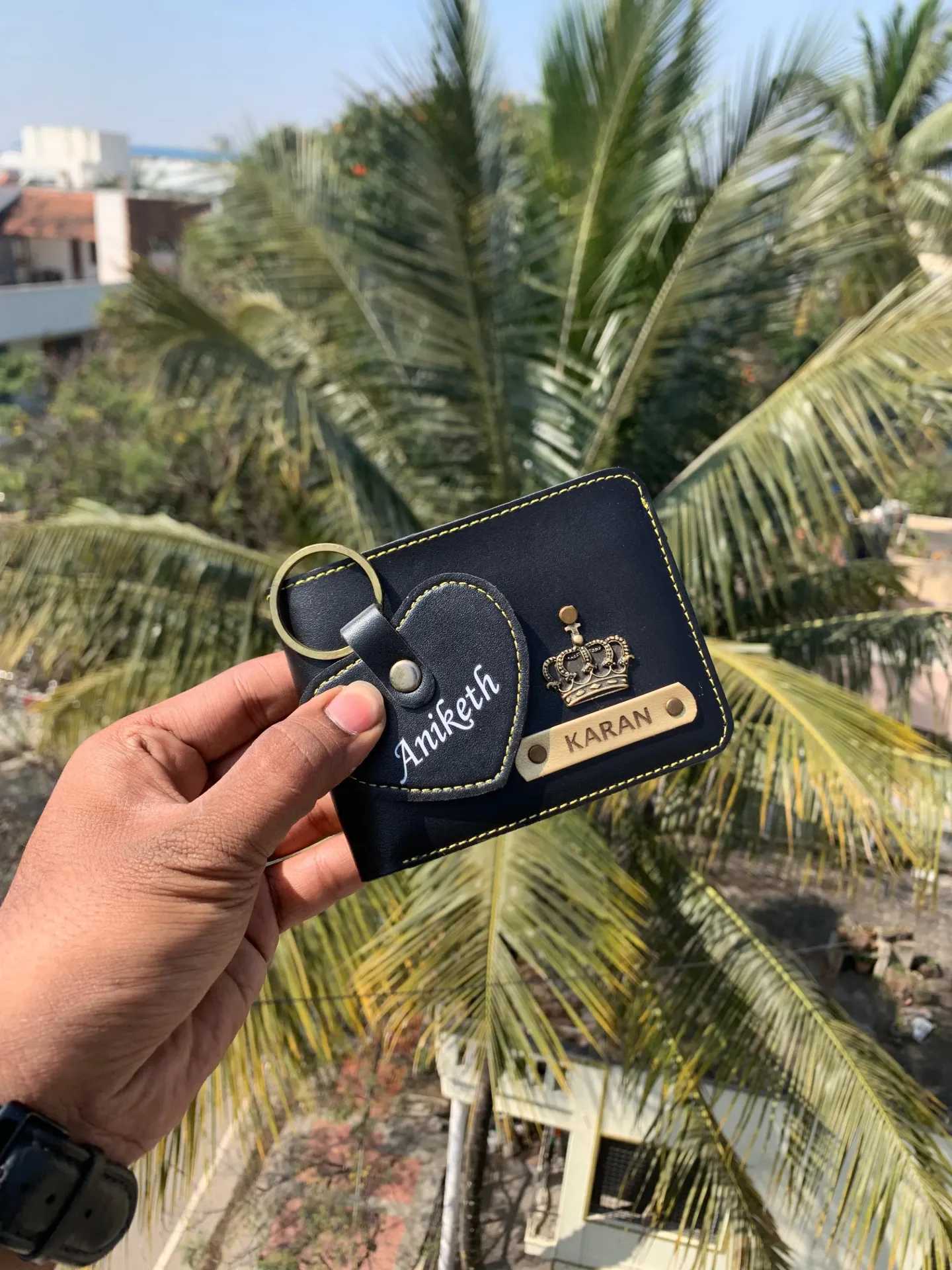 [701] Wallet & Heart Keychain (Black)