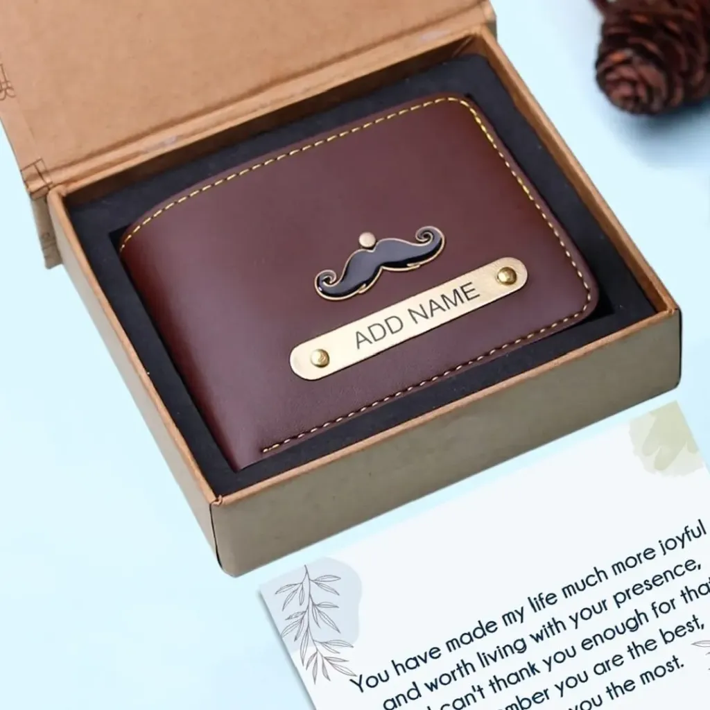 [503] Customised Wallet with name and logo (Brown)